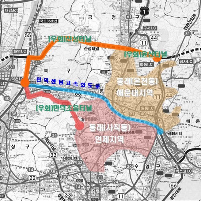 [부산=뉴시스] 부산 만덕센텀 고속화도로 우회도로. (사진=부산시 제공) 2026.02.12. photo@newsis.com&nbsp; *재판매 및 DB 금지