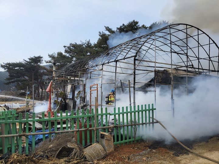 안산 비닐하우스서 화재, 39만에 초진…1명 스스로 대피