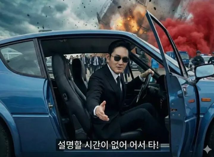 삼성전자 주가가 17만원을 돌파하며 사상 최고가를 경신하자, 온라인 커뮤니티에서는 이재용 회장이 고점에 물린 투자자들을 직접 구조하러 온다는 설정의 AI 생성 이미지가 공유되며 큰 화제를 모으고 있다. 사진 온라인 커뮤니티 캡처 *재판매 및 DB 금지