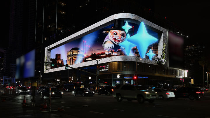 미국 LA 목시(The Moxy)에서 진행 중인 3D 옥외광고 모습. (사진=삼성전자 제공) *재판매 및 DB 금지