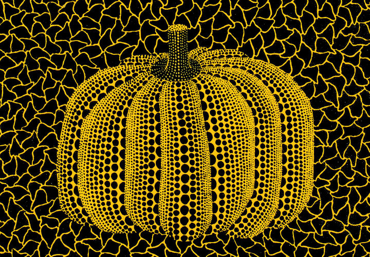 야요이 쿠사마 Pumpkin, acrylic on canvas 15.8×22.7cm. 1991. 추정가 7억4000만~9억 원. 케이옥션 제공. *재판매 및 DB 금지