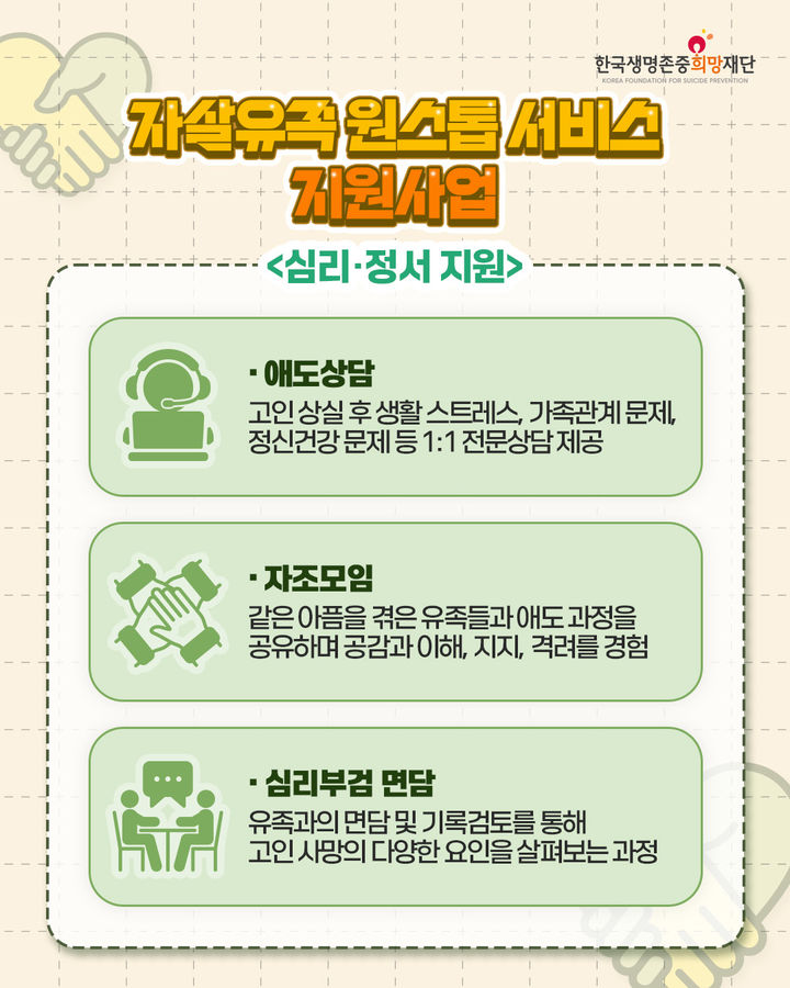 [창원=뉴시스] 강경국 기자 = 자살유족 원스톱서비스 지원 포스터. (사진=창원시청 제공). 2026.02.13. photo@newsis.com *재판매 및 DB 금지