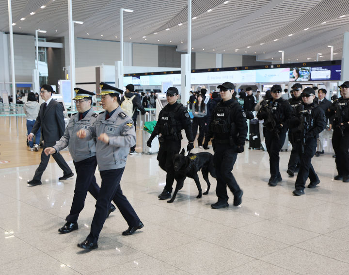 인천국제공항 합동순찰. (사진=인천경찰청 제공) *재판매 및 DB 금지