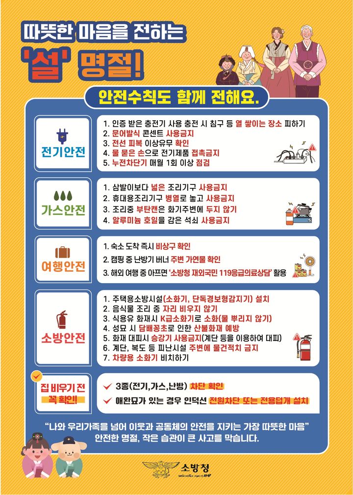 [강릉=뉴시스] 강릉소방서 설 명절 화재예방 안전수칙 안내 포스터.(사진=강릉소방서 제공)photo@newsis.com *재판매 및 DB 금지