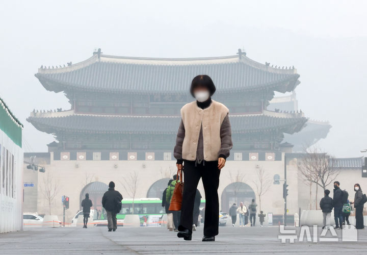 [서울=뉴시스] 조성우 기자 = 설 연휴가 시작된 14일 오전 초미세먼지와 미세먼지가 '매우 나쁨' 수준을 기록한 가운데 서울 도심이 뿌옇게 보이고 있다. 2026.02.14. xconfind@newsis.com