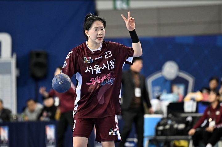 [서울=뉴시스] 여자 핸드볼 서울시청의 우빛나. (사진=한국핸드볼연맹 제공) *재판매 및 DB 금지