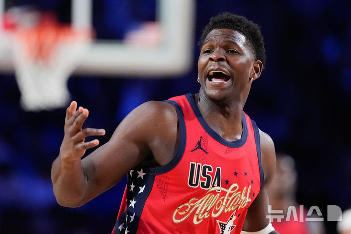 [잉글우드=AP/뉴시스] 미국프로농구(NBA) 올스타전에 나선 팀 스타즈의 앤서니 에드워즈. 2026.02.15.