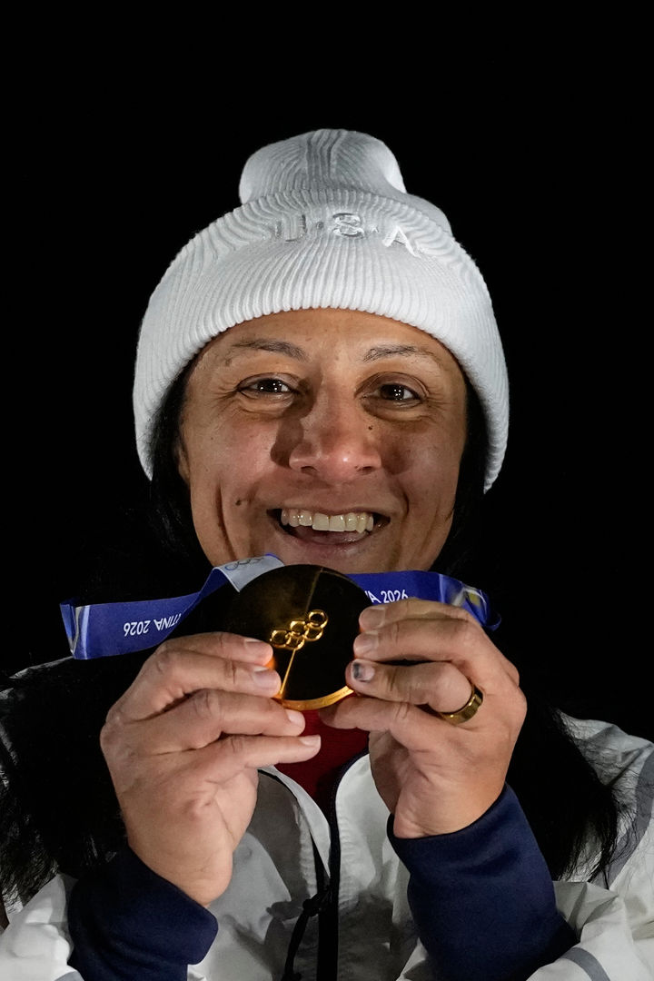 [코르티나담페초=AP/뉴시스] 2026 밀라노·코르티나담페초 동계올림픽 봅슬레이 여자 모노봅에서 우승한 미국의 엘라나 마이어스 테일러. 2026.02.16.