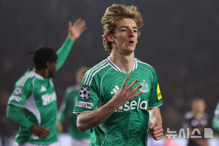 [바쿠=AP/뉴시스] 잉글랜드 프로축구 프리미어리그(EPL) 뉴캐슬 유나이티드의 앤서니 고든. 2026.02.18.