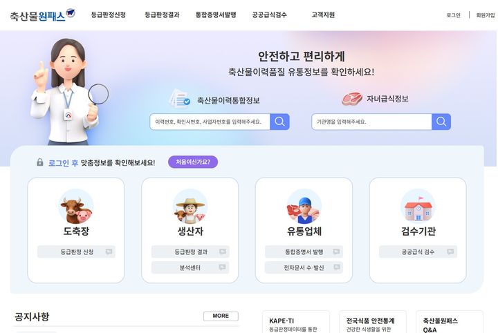 축산물 원패스 로그인 더 쉬워진다…축평원, '애니 아이디' 도입