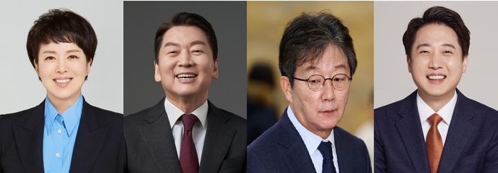 [수원=뉴시스] (왼쪽부터) 김은혜, 안철수 의원, 유승민 전 의원, 이준석 개혁신당 대표. 2026.02.23. photo@newsis.com *재판매 및 DB 금지