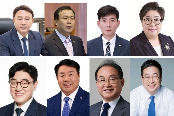 군산시장 민주당 예비후보 <위> 왼쪽부터 강임준, 김영일, 나종대, 박정희 <아래> 왼쪽부터 김재준, 진희완, 최관규, 서동석(사진=뉴시스 DB) *재판매 및 DB 금지