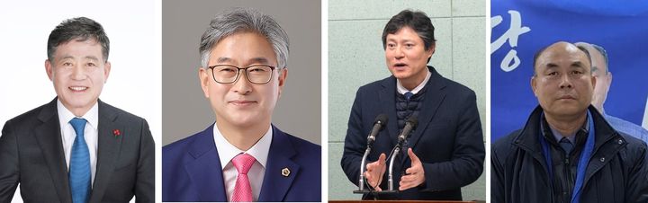 김제시장 예비후보 좌측부터 정성주, 나인권, 강영석, 임도순(사진=뉴시스DB) *재판매 및 DB 금지