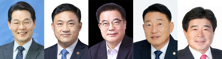 부안군수 후보 좌측부터 권익현, 김정기, 김양원, 박병래, 김성수(사진=뉴시스DB) *재판매 및 DB 금지