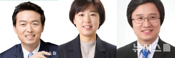 [과천=뉴시스]6.3 지방선거 과천시장 더불어민주당 후보군. 사진 왼쪽부터 김종천, 제갈임주, 배수문.(사진=뉴시스DB)photo@newsis.com