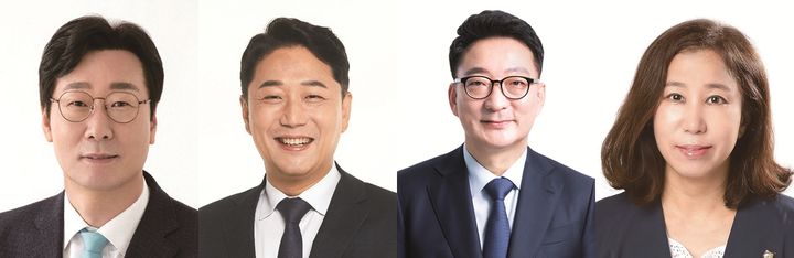 [화성=뉴시스]6.3 지방선거 화성시 더불어민주당 후보군. 사진 왼쪽부터 정명근, 진석범, 배강욱, 김경희.(사진=뉴시스 DB)photo@newsis.com *재판매 및 DB 금지