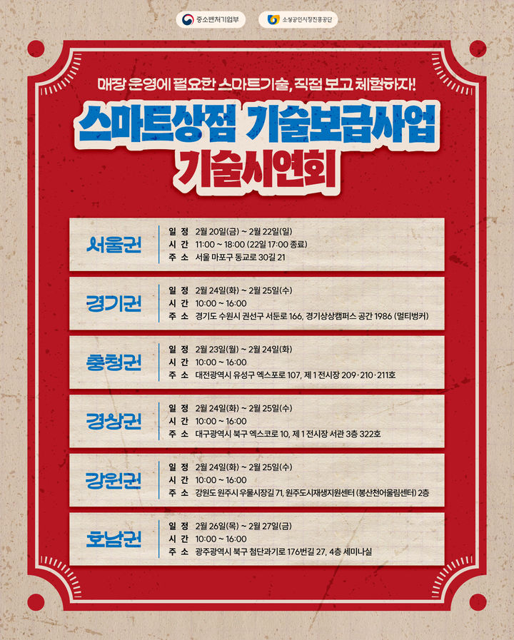 [서울=뉴시스] 스마트상점 권역별 기술 시연회. (사진=소상공인시장진흥공단 제공) 2026.02.20. photo@newsis.com *재판매 및 DB 금지