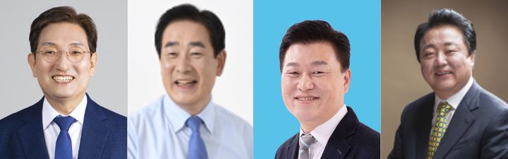 6.3 지방선거 더불어민주당 충북지사 출마 예정자. (왼쪽부터) 노영민 전 대통령 비서실장, 송기섭 전 진천군수, 신용한 지방시대위원회 부위원장, 한범덕 전 청주시장. (사진=뉴시스DB) *재판매 및 DB 금지