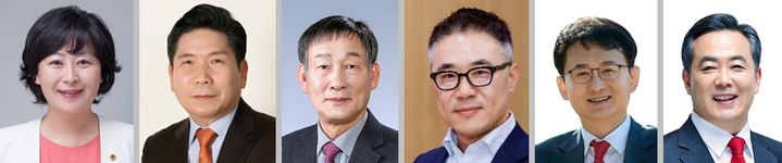 제천시장 선거 국민의힘 주자들, 왼쪽부터 김꽃임, 김창규, 박영기, 이재우, 이충형, 이찬구. *재판매 및 DB 금지
