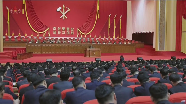 [서울=뉴시스] 북한 조선중앙TV는 김정은 국무위원장이 지난 19일 평양에서 열린 조선노동당 제9차 대회에 참석했다고 20일 보도했다. (사진=조선중앙TV 캡처) 2026.02.20. photo@newsis.com *재판매 및 DB 금지