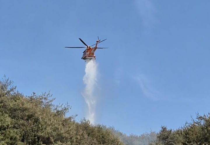 [홍천=뉴시스] 21일 오후 1시10분께 강원 홍천군 서석면 어론리의 한 야산에서 화재가 발생했다. (사진=강원도소방본부 제공) 2026.02.21. photo@newsis.com *재판매 및 DB 금지