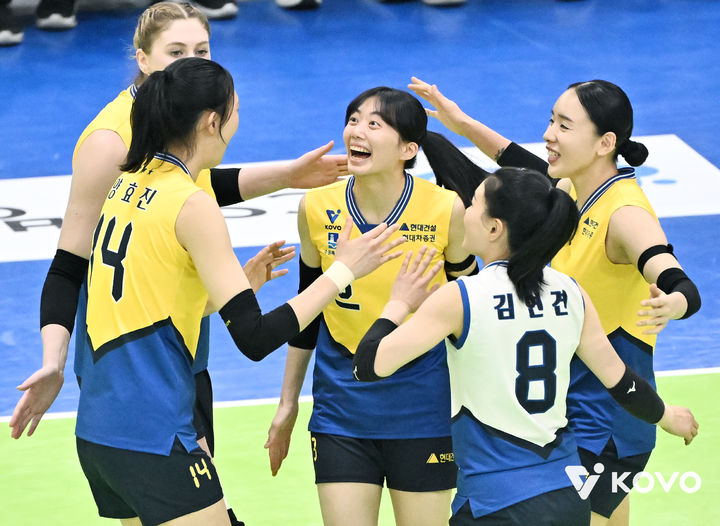 [서울=뉴시스] 여자 프로배구 현대건설. (사진=KOVO 제공). 2026.02.21. *재판매 및 DB 금지