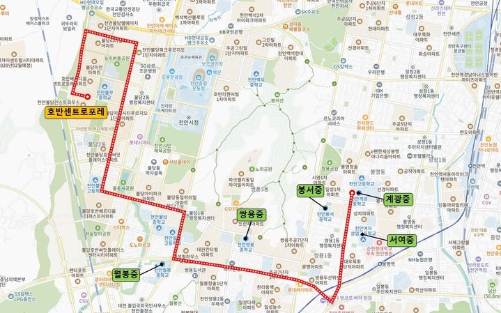 [천안=뉴시스] 천안시가 불당동 학생들의 통학을 위한 시내버스 학생노선을 신설했다. (사진=천안시 제공) 2026.02.23 photo@newsis.com *재판매 및 DB 금지