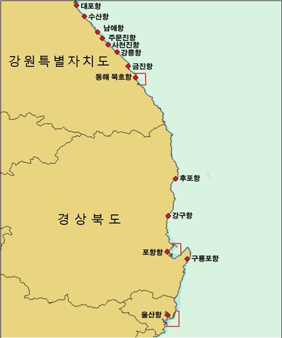 [부산=뉴시스] 조사구역도 및 조사 대상 항만. (사진=국립해양조사원 제공) 2026.02.23. photo@newsis.com *재판매 및 DB 금지