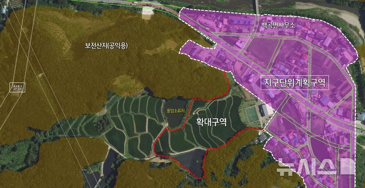 [진천=뉴시스] 백곡호 레이크파크 전원주택단지 조성사업 위치도 (사진=진천군 제공)