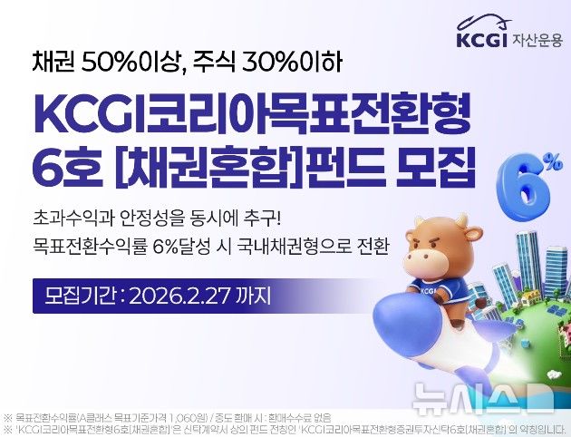 KCGI운용, 27일까지 '코리아 목표전환형 6호' 모집