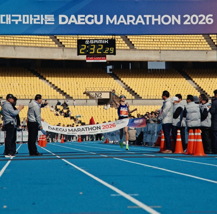 [홍성=뉴시스] 충남도청 여자마라톤팀 최정윤 선수가 2026 대구마라톤 국내 여자부에서 우승을 차지했다. (사진=충남도청 제공) 2026.02.23 photo@newsis.com *재판매 및 DB 금지