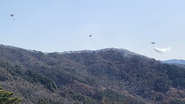 함양 산불 진화율 83%…"일몰 전 주불 진화 총력"