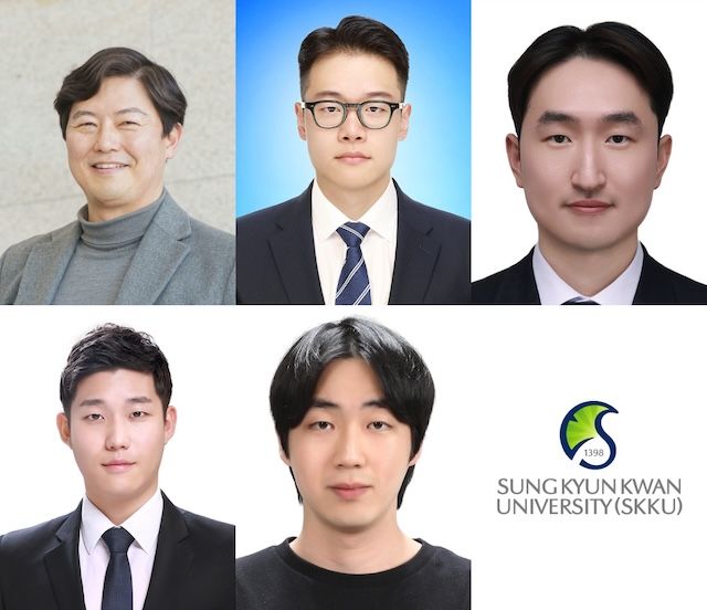 [서울=뉴시스] (왼쪽 위부터) 성균관대 김태성 교수, 김건욱 석박통합과정(제1저자), 매사추세츠공대 석현호 박사후연구원, (왼쪽 아래부터) 성균관대 손시훈 석박통합과정, 최현빈 박사과정. (사진=성균관대 제공) 2026.02.23. photo@newsis.com *재판매 및 DB 금지