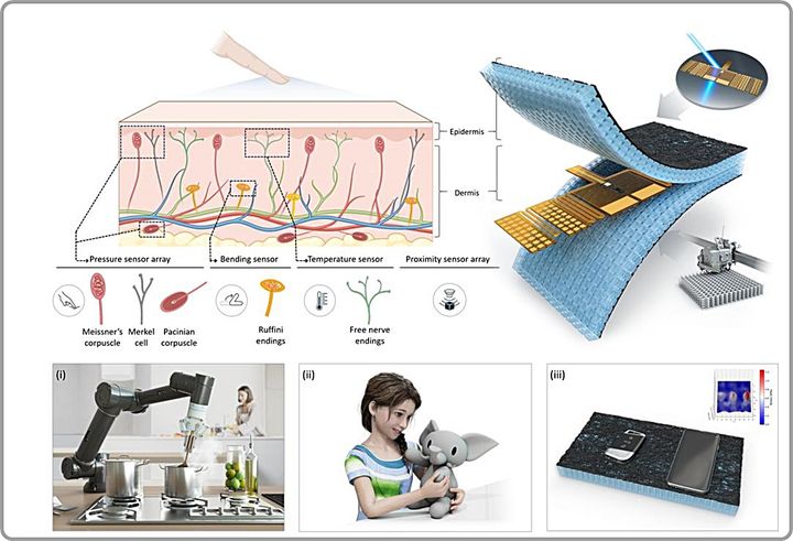 [대전=뉴시스] 대면적 제작이 가능한 정전용량 기반 유연 센서 공정 및 활용 예시도.(사진=ETRI 제공) *재판매 및 DB 금지