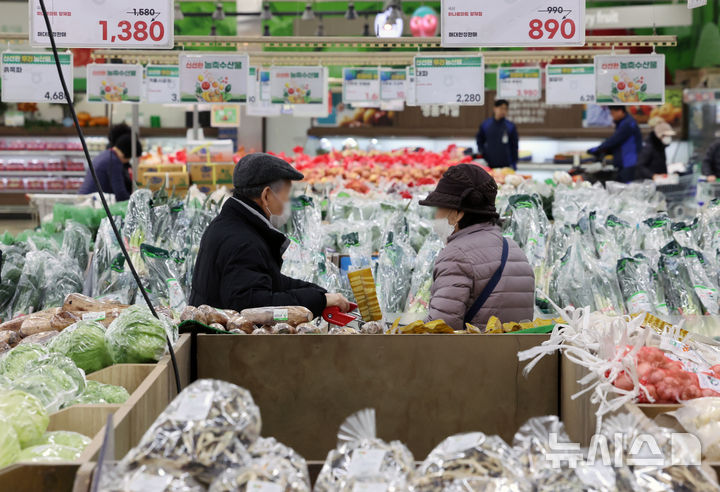 [서울=뉴시스] 조성우 기자 = 서울 시내의 한 대형마트에서 고객이 장을 보고 있다. 2026.02.24. xconfind@newsis.com
