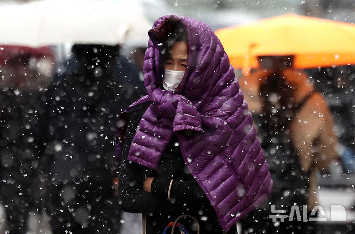 [대구=뉴시스] 이무열 기자 = 24일 대구 중구 동성로에 많은 눈이 내리고 있다. 2026.02.24. lmy@newsis.com