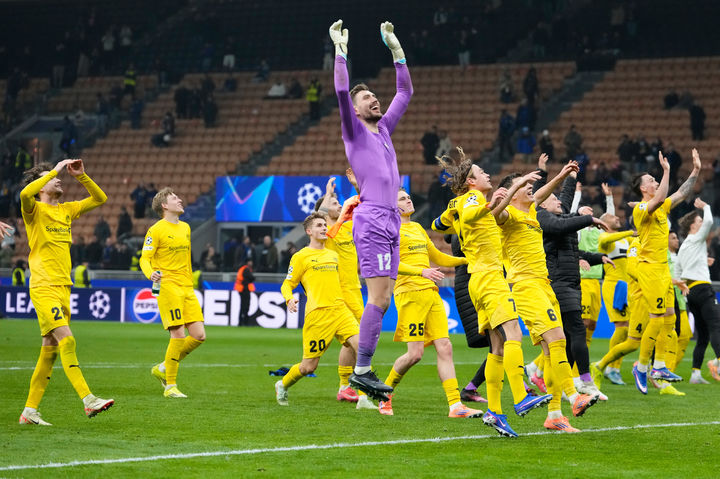 [밀라노=AP/뉴시스]보되/글림트, 창단 109년 만에 UCL 16강 진출. 2026.02.24.