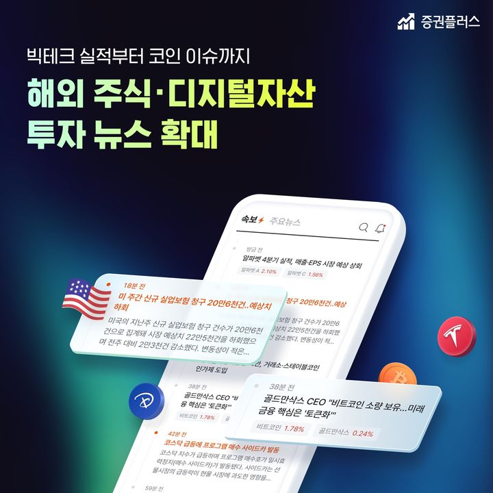 두나무가 운영하는 투자 정보 플랫폼 증권플러스가 해외 주식과 디지털자산까지 투자 정보 범위를 확대했다고 25일 밝혔다.(사진=두나무 제공) *재판매 및 DB 금지