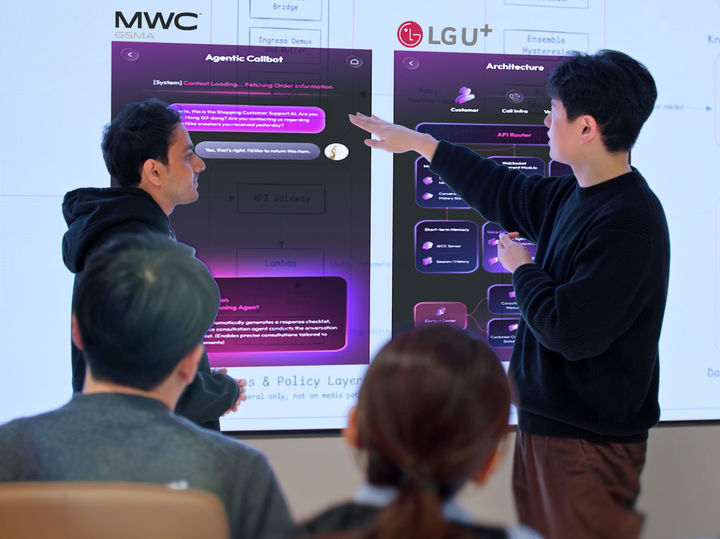 [서울=뉴시스] LG유플러스가 세계 최대 이동통신 전시회 MWC26에서 오픈AI 기술을 활용해 개발한 고객 상담 솔루션 '에이전틱 AICC' 기술을 공개한다. (사진=LGU+ 제공) *재판매 및 DB 금지