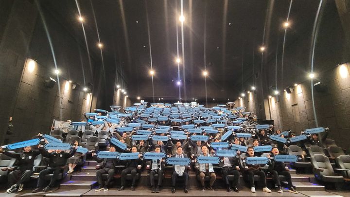 [천안=뉴시스] 최영민 기자=K리그2 천안시티FC가 24일 천안의 한 멀티플렉스 극장에서 팬들과 함께 하는 출정식을 가졌다. 2026.02.25 ymchoi@newsis.com *재판매 및 DB 금지