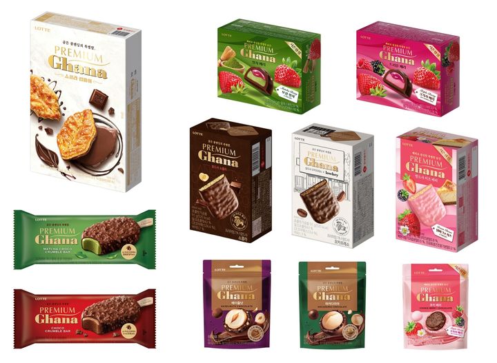 '프리미엄 가나' 제품 모음 (사진=롯데웰푸드 제공) *재판매 및 DB 금지
