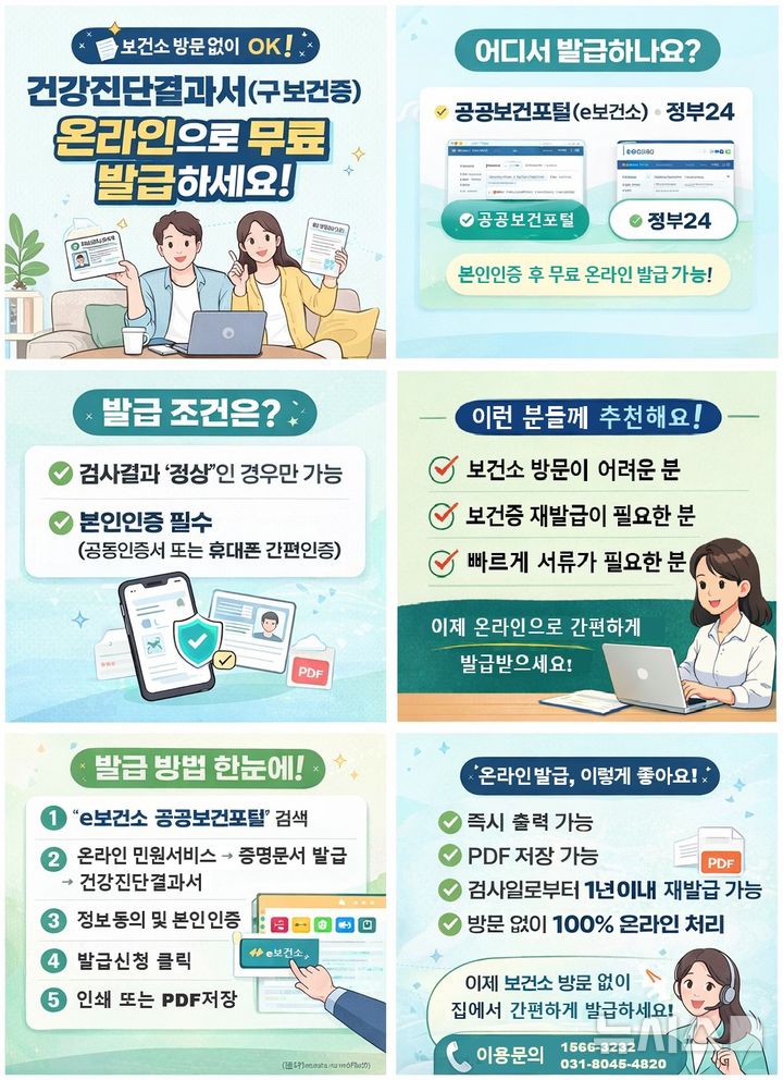 [안양=뉴시스] 온라인 건강진단결과서 발급홍보 안내문. (안내문=안양시 제공).*재판매 및 DB 금지