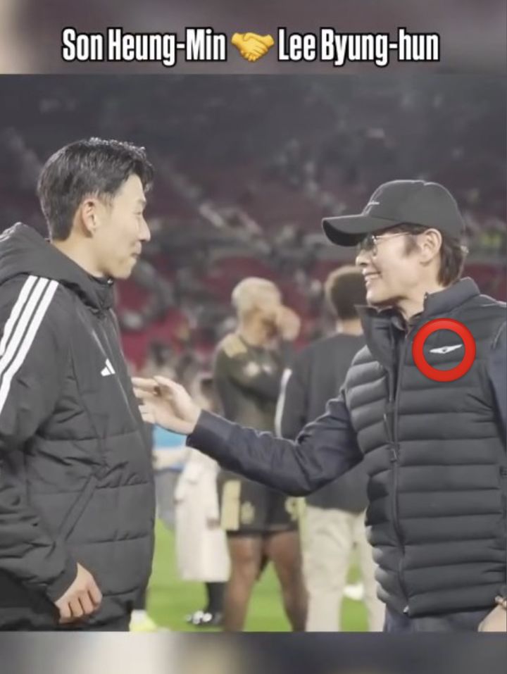 [뉴시스]2026시즌 미국 프로축구 메이저리그사커(MLS) 개막전에서 손흥민과 이병헌이 인사를 나누는 장면. (사진 = MLS 공식 인스타그램 캡처) *재판매 및 DB 금지