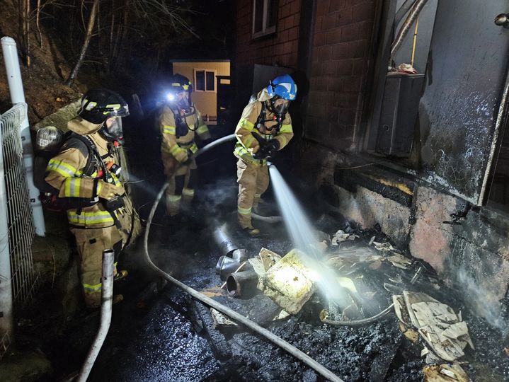 [원주=뉴시스] 화목보일러 화재 현장. (사진=원주시 제공) 2026.02.27. photo@newsis.com *재판매 및 DB 금지