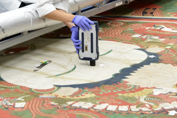 [서울=뉴시스] 괘불의 안료 및 염료의 성분 분석. (사진=국가유산청 제공) 2026.02.27. photo@newsis.com *재판매 및 DB 금지