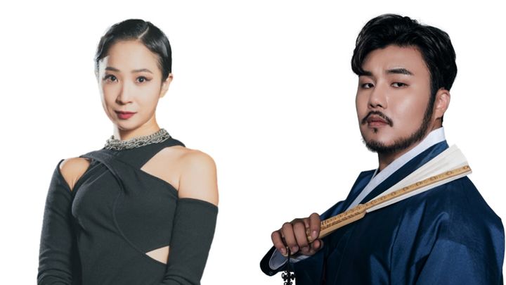 소리꾼 추다혜(왼쪽)와 유태평양. (사진=세종국악관현악단 제공) *재판매 및 DB 금지