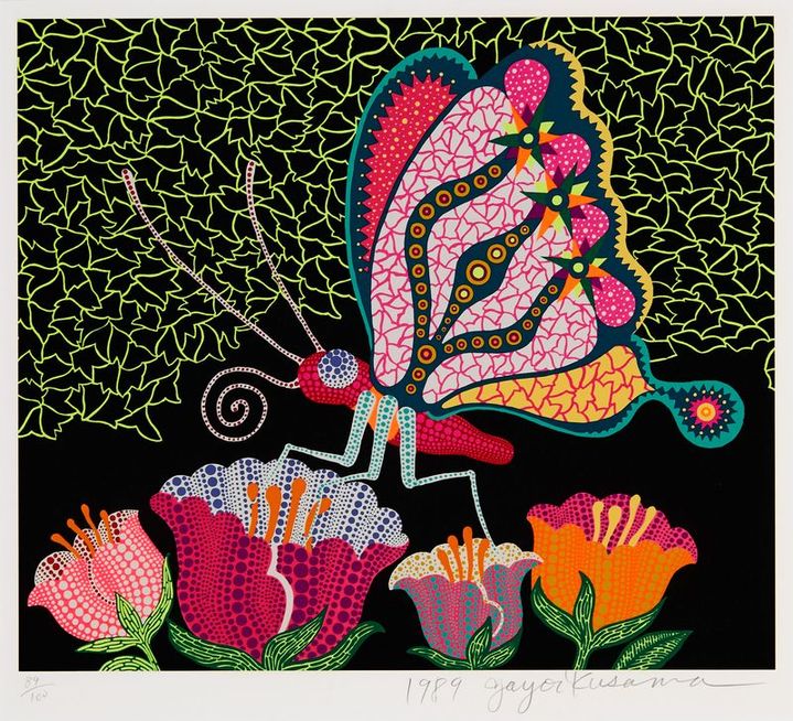 쿠사마 야요이, Flower Garden, 1989. Screenprint, 45.3 x 52.4 cm. 추정가 2000만 원~5000만 원. *재판매 및 DB 금지