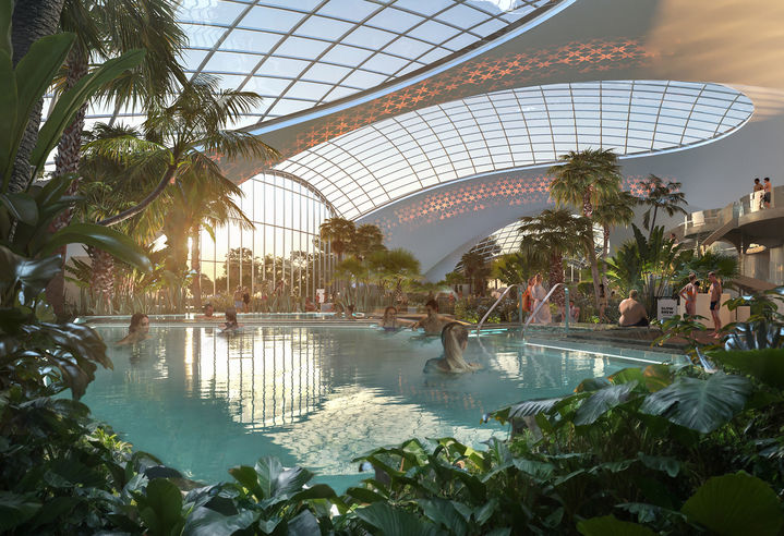 테르메(Therme) 인천 개발 콘셉트_식물원 컨셉의 도심형 웰니스 스파 리조트. (사진=인천경제청 제공)_ *재판매 및 DB 금지