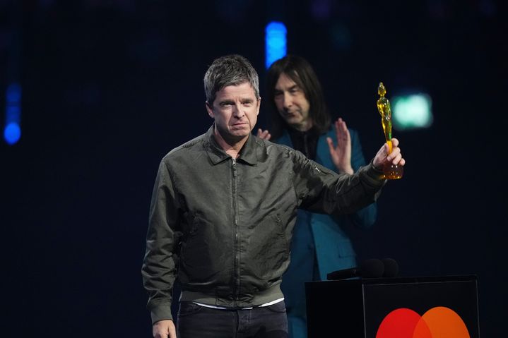 [맨체스터=AP/뉴시스] '2026 브릿 어워즈'에서 올해의 송라이터상을 받은 노엘 갤러거