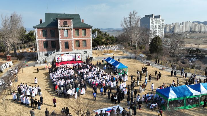 [군산=뉴시스] 1일 군산 3·1운동100주년기념관에서 제107주년 3·1절 기념행사가 진행되고 있다. (사진=군산시 제공) 2026.03.01. photo@newsis.com *재판매 및 DB 금지